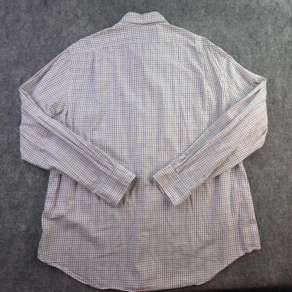 Polo Ralph Lauren Shirt 2XL White Multicolor‎ Check Long Sleeve Button Up Pony